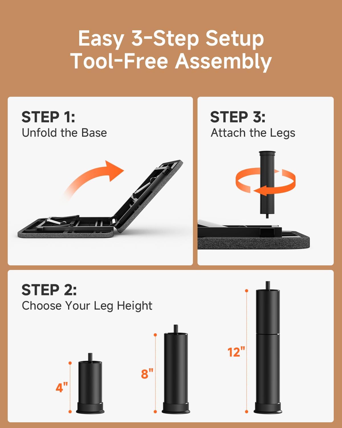 Adjustable Bed Frame Queen, Electric Bed Bases with Independent Head & Foot Incline, Wired Remote, Quiet Motor, 3 Leg