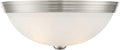 Flush Mount with White Glass, 13"