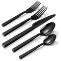 Black Silverware Set for 8, 40 Piece Flatware Set, Stainless Steel