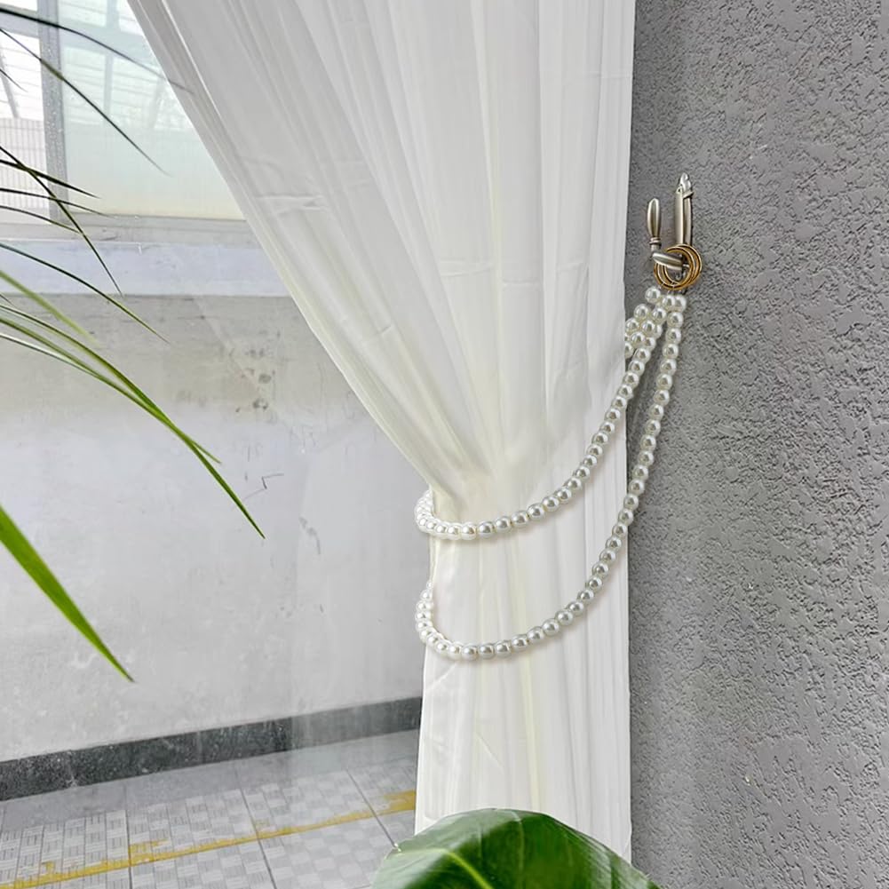 Pearls Curtain Tiebacks Decorative Curtain Holdbacks - 2Pcs