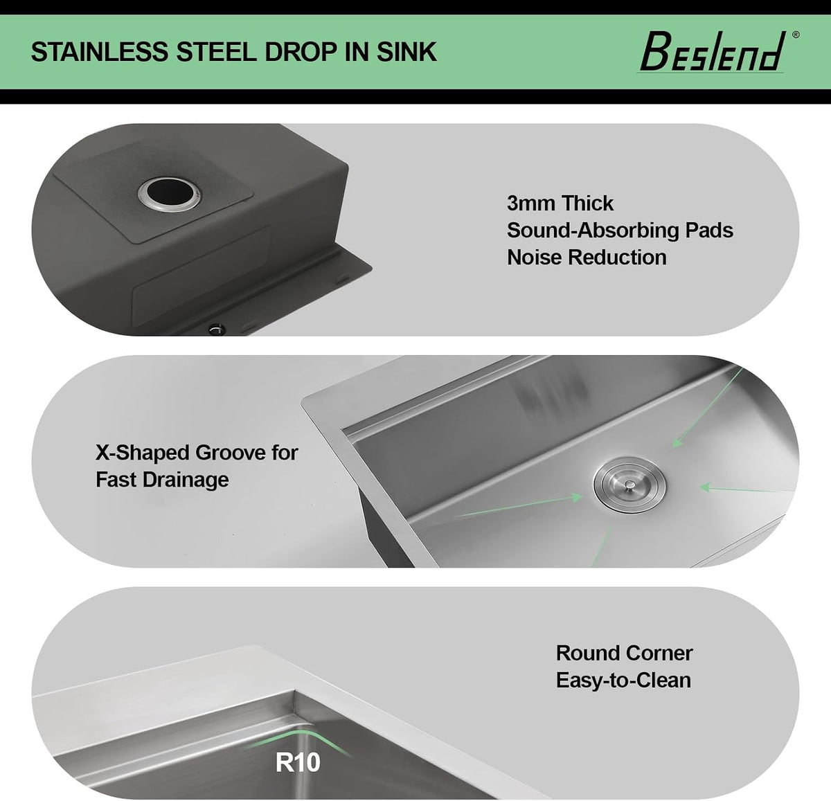 33 Drop In Workstation Kitchen Sink | 33x22 Single Bowl Workstation Sinks Stainless Steel Topmount Sink 16 Gauge