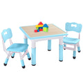 Kids Table and 2 Chairs Set, Height Adjustable Toddler Table and Chair Set for Ages 3-8, Easy to Wipe Arts & Crafts