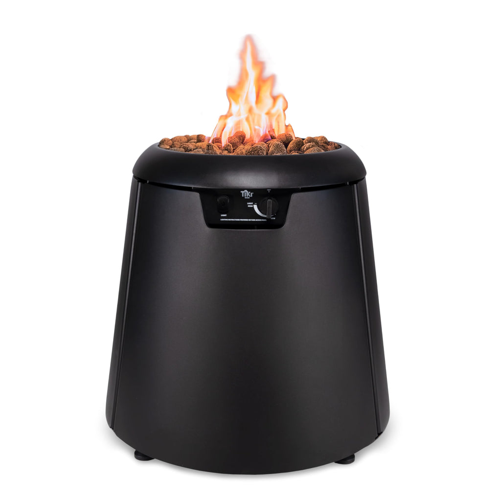 28.5-Inch Customizable Propane Fire Pit, 40, 000 BTU Outdoor Gas Fire Pit with Lava Rocks & Burner Cover - Modern