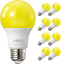 9W A19 Yellow Bug Light Bulbs, 2400K Amber E26 8-Pack