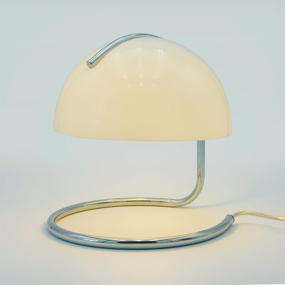 Chrome Bauhaus Light | Retro Mushroom Table Lamp for Room Aesthetic Modern Lighting | Mid Century Modern | Cool Retro
