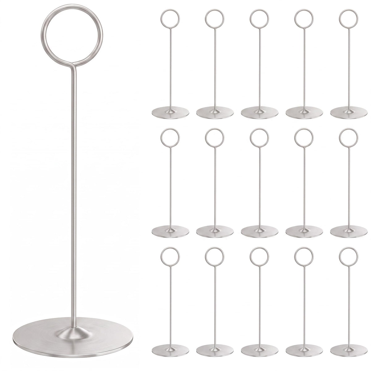 16 Pieces Table Card Holder 8 inches Table Number Holders Place Steel Card Holders for Photos, Food Signs, Memo
