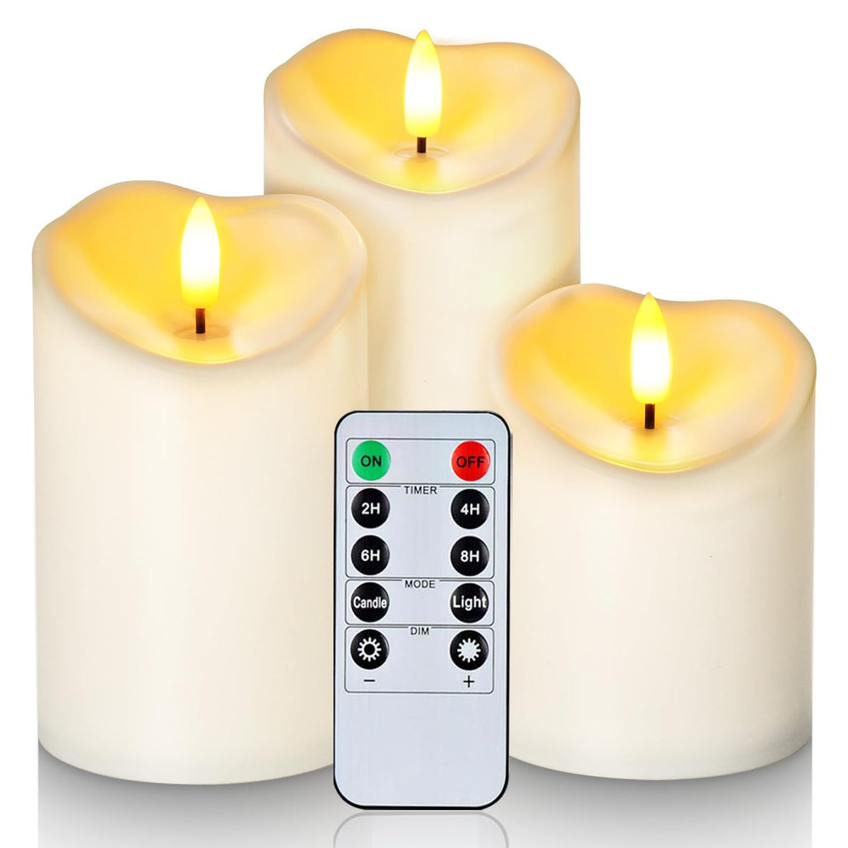 Outdoor Waterproof Flameless Candles, LED Candle with Remote, 3Pcs