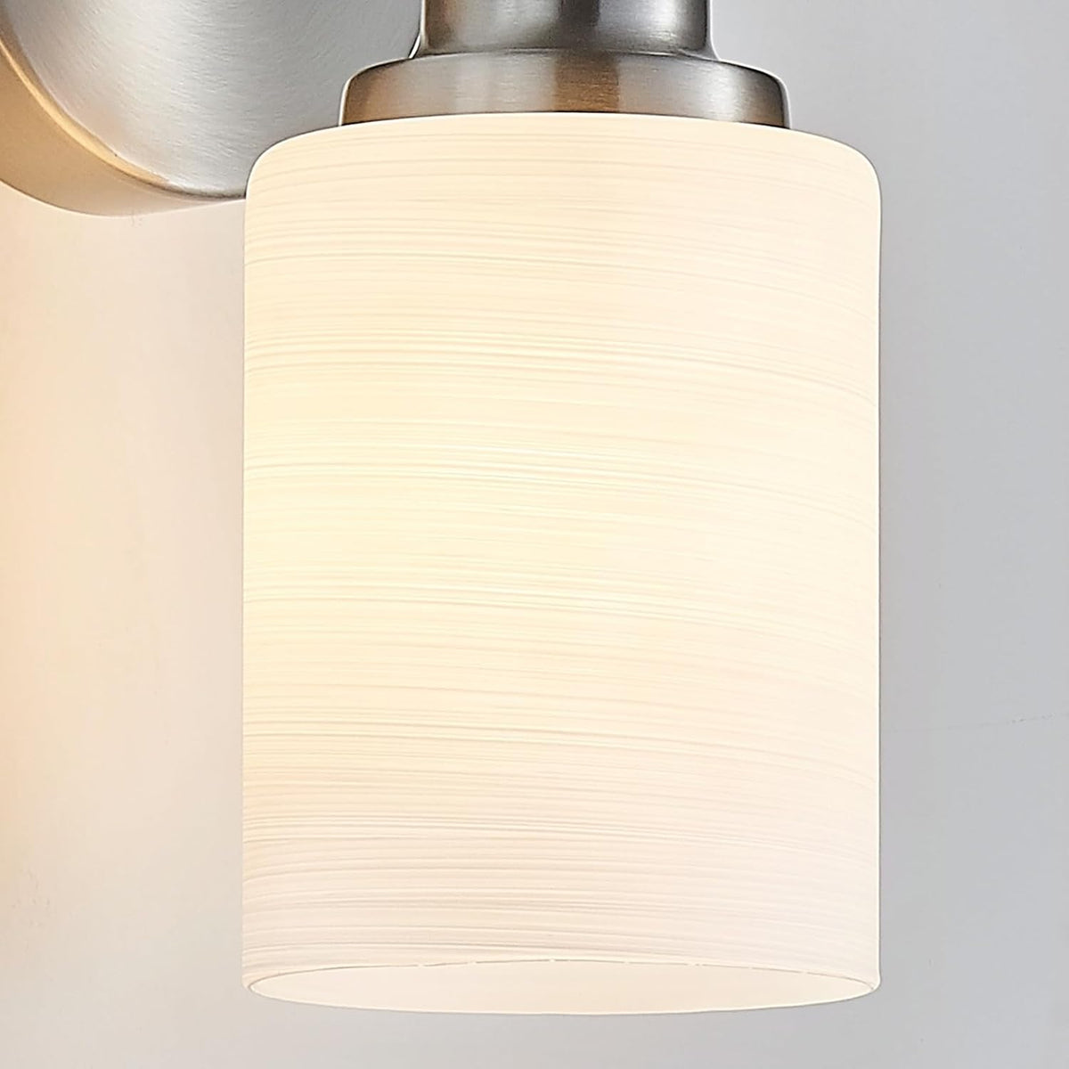 4-Light Brushed Nickel Vanity Lights for Mirror, Bathroom Light Fixtures with Textured Milky White Glass Shade