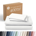 100% Organic Cotton Sateen Sheet Set (, White)