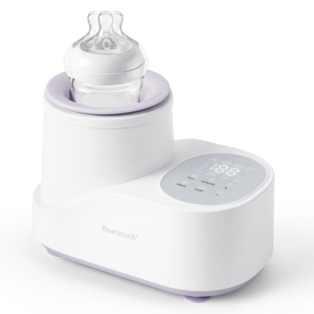 Waterless Baby Bottle Warmer & Mixer - 360° Airflow Gentle Warming & Rocking, Precise Core-Temp Control for