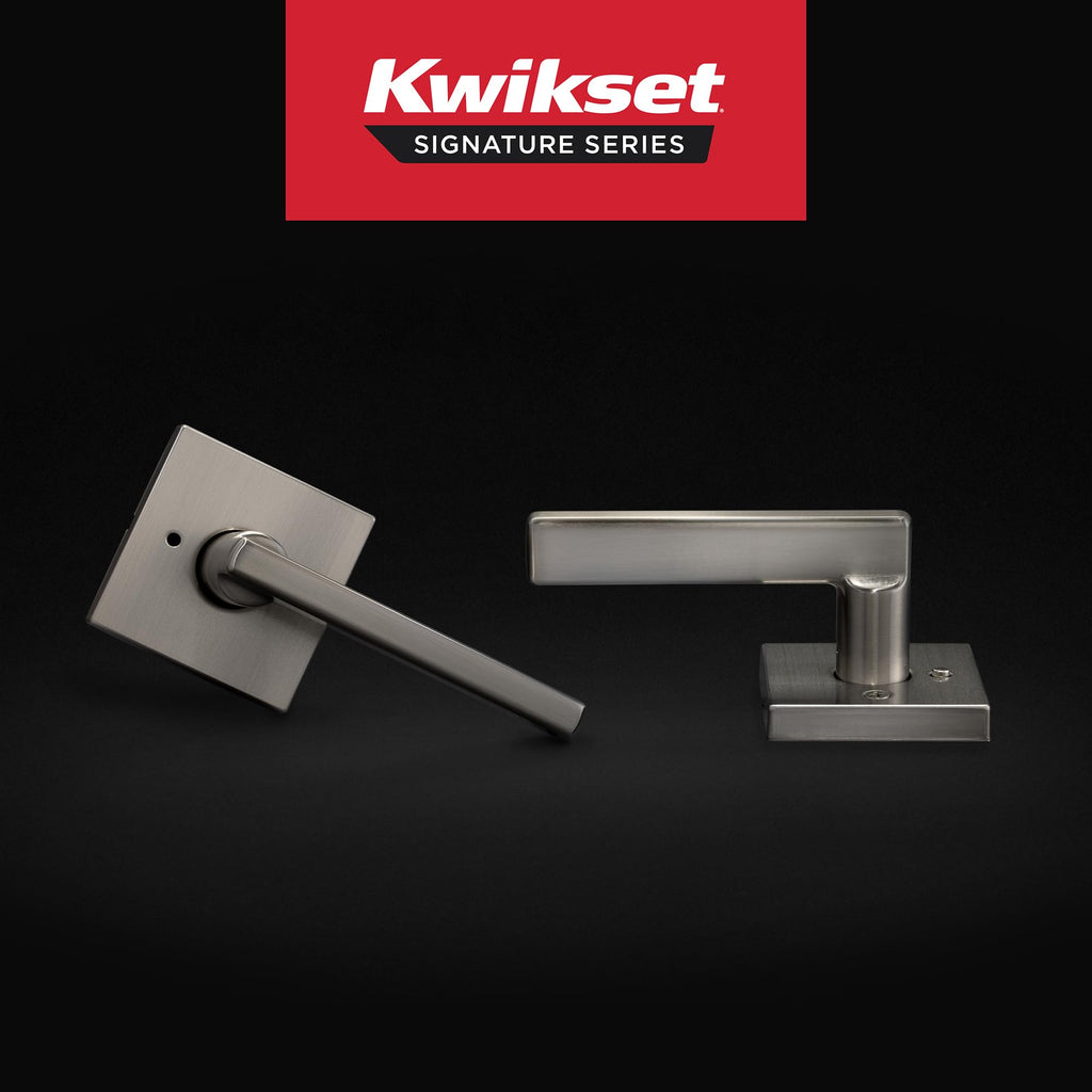 Halifax Privacy Door Lever with Lock, Satin Nickel
