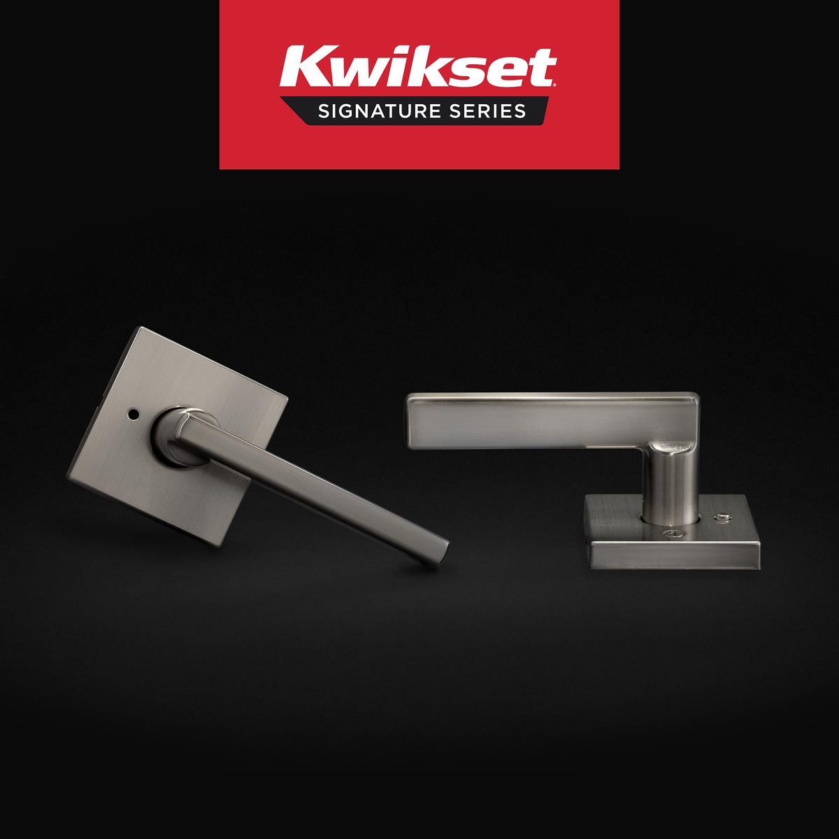 Halifax Privacy Door Lever with Lock, Satin Nickel