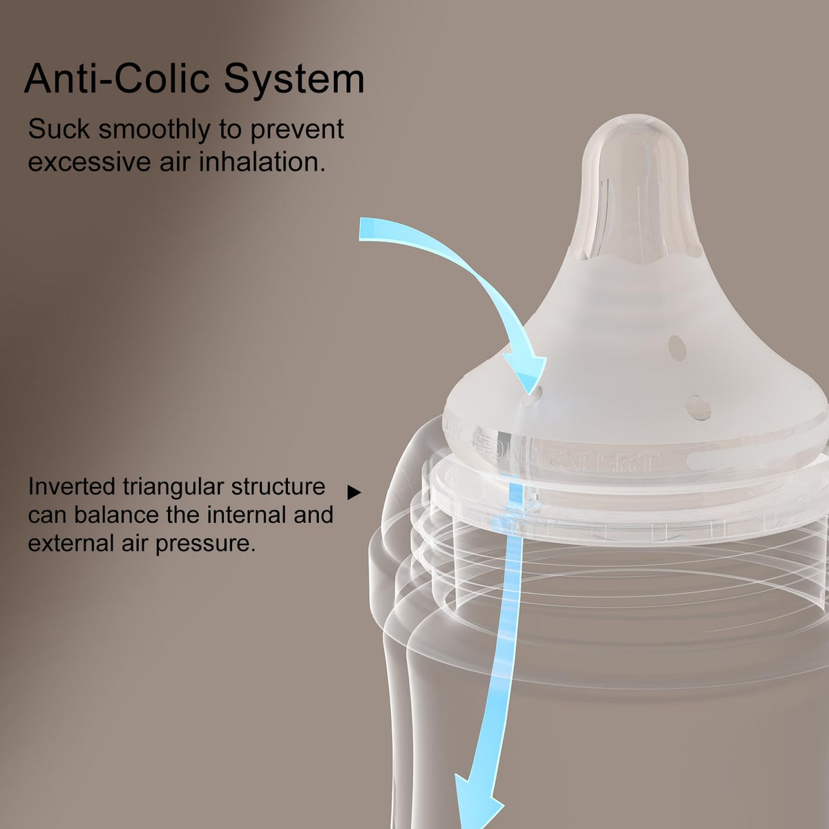 Natural Glass Baby Bottles Gentle & Extra Slow Flow, Newborn Breastfeeding Bottle with Anti Colic Nipple for 0 Months