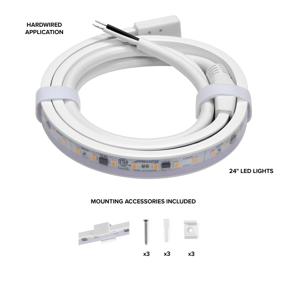 24 in. Hardwired LED Under Cabinet Strip Light, 920 Lumens