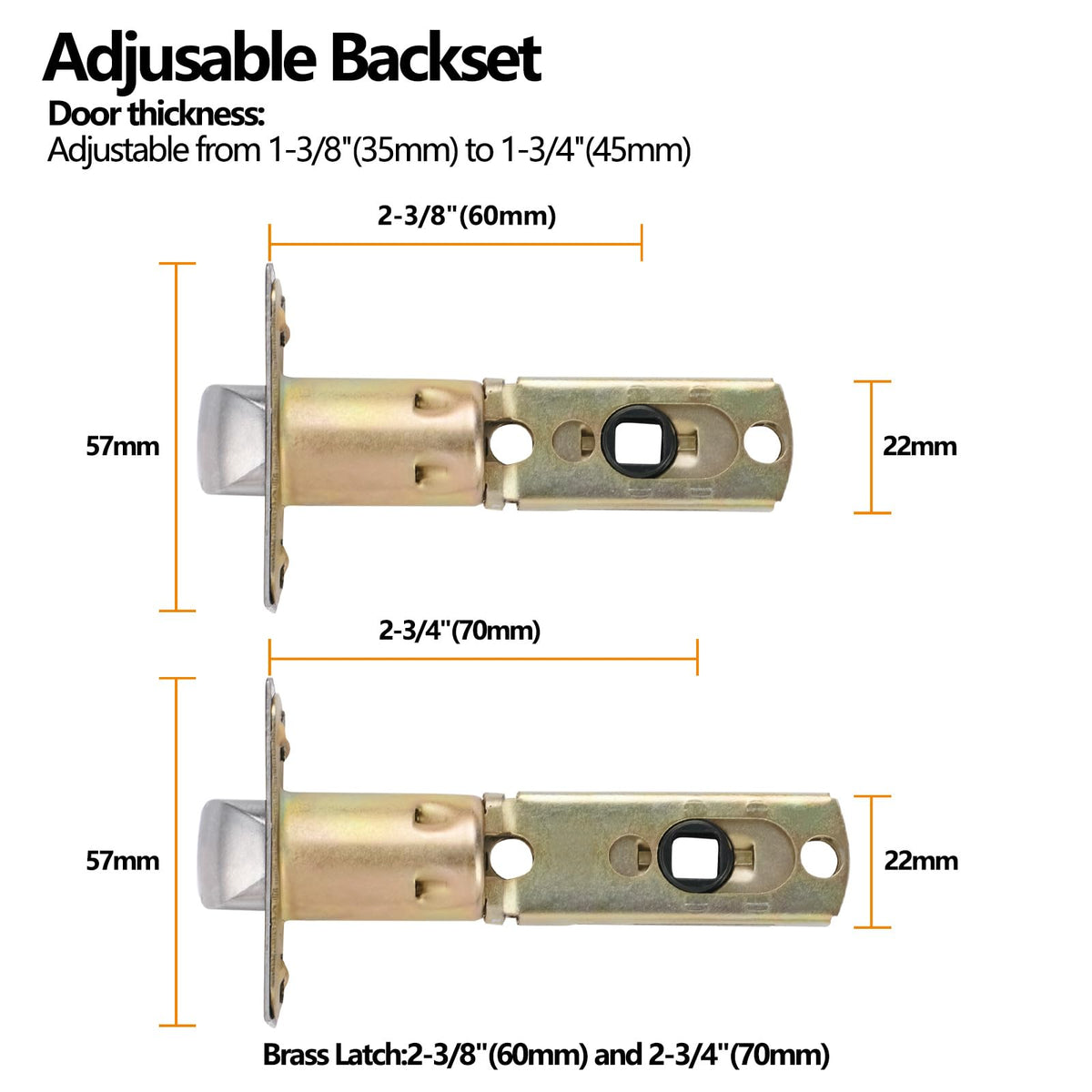 Long Plate Keyed Entry Lever Lock for Exterior Door and Front Door in Black,MDC894-DB-ET-6P