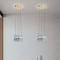 7.8-Inch Gold Ring Crystal Chandelier with Dimmable LED Light
