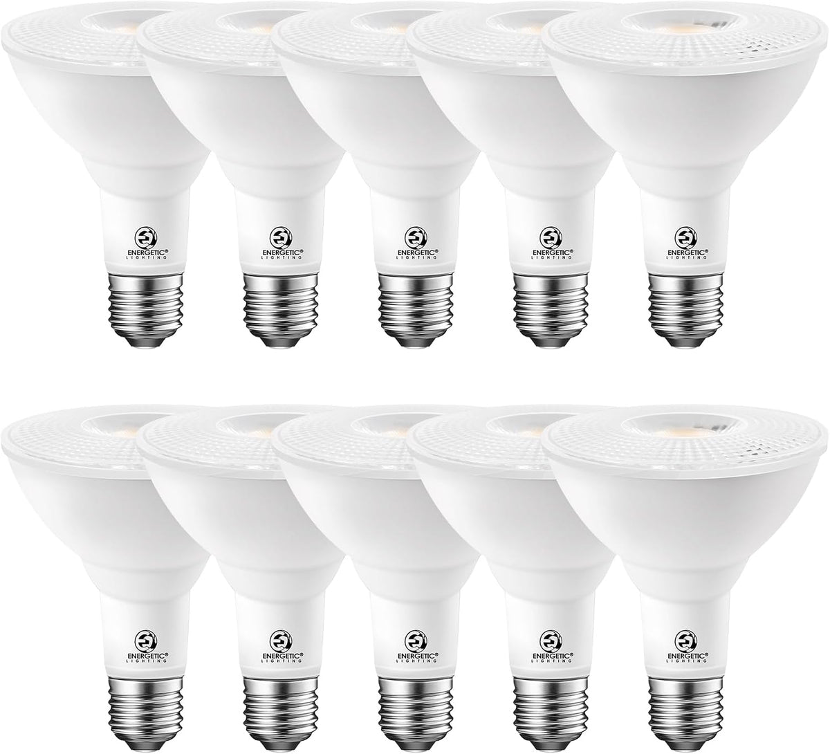 Energetic 10 Pack PAR30 LED Bulbs, Flood Light Outdoor Indoor 75 Watt Equivalent 10W Dimmable,5000K Daylight,1000