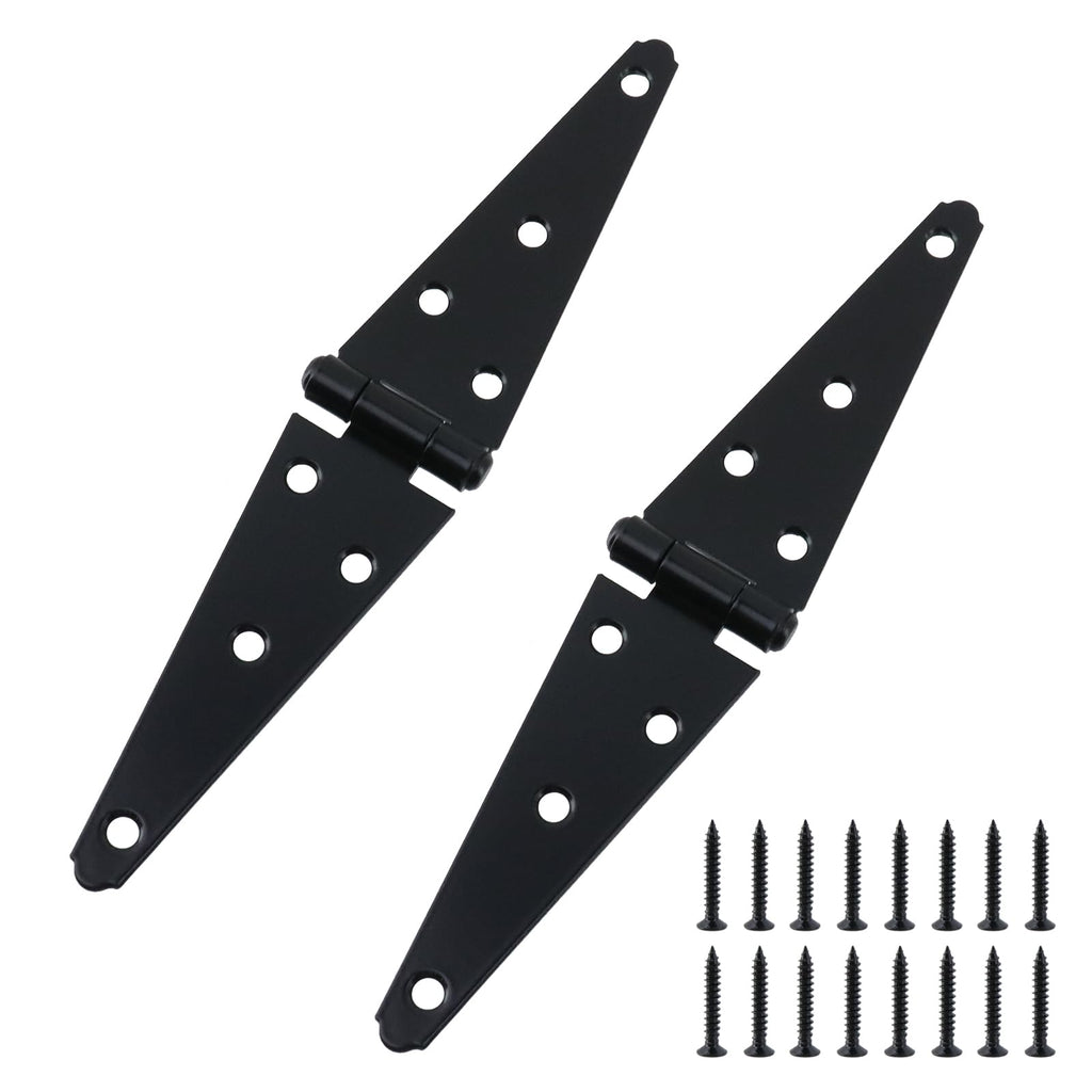 Black Strap Hinges 5.31-Inch Iron Door Hinge 2PCS