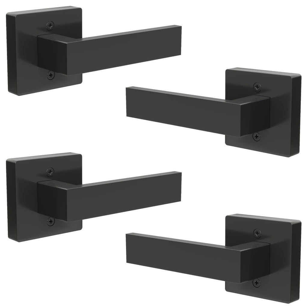 Dummy Door Handles Interior Closet Black Pack of 4 Without Latch