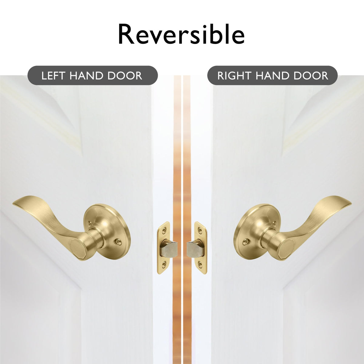 Springdale Passage Door Lever, Satin Brass