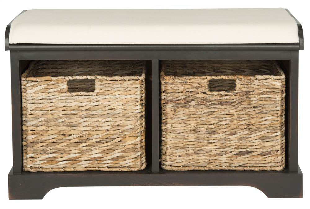 Freddy Wood Storage Bench, 33" Farmhouse Brown