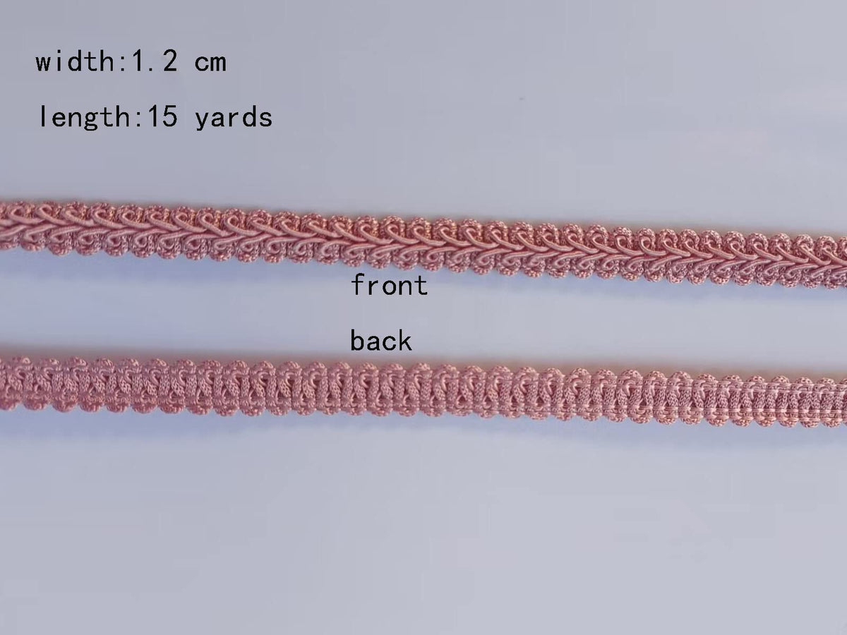 1/2 Inch Gimp Braid Trim 15 Yards for Upholstery Costume DIY Crafts(Dusty Pink Powder 1026)