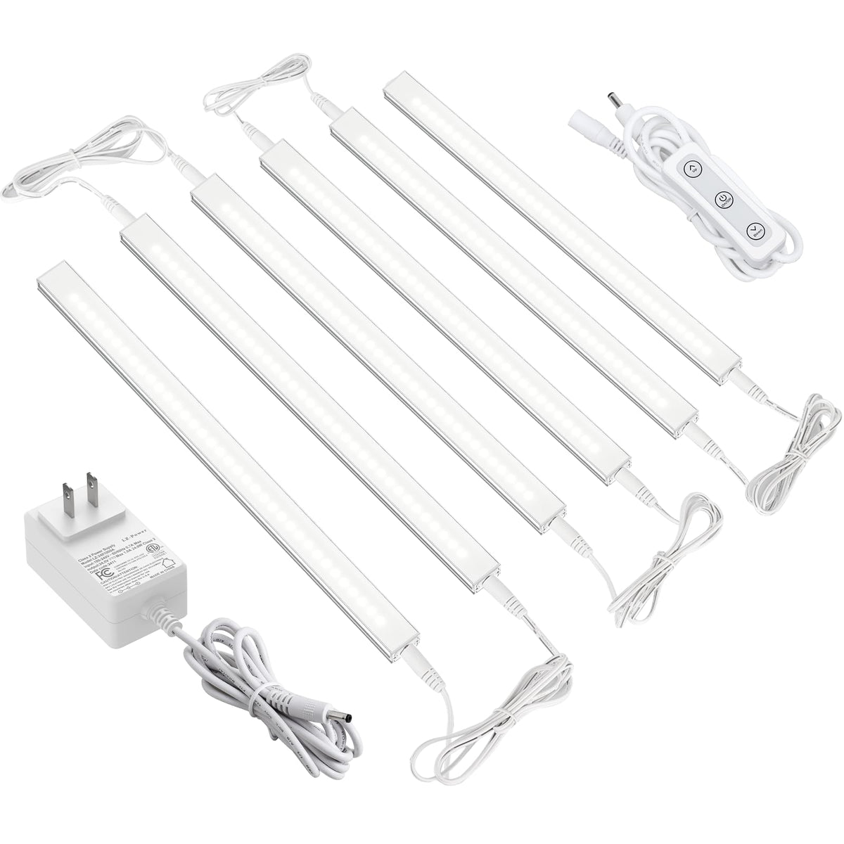 Dimmable Under Cabinet Lighting - 6 Pcs 12 inches Linkable Counter Light Bars, Led Closet Light Daylight White