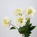 Real Touch Artificial Dahlia Stems, 4PCS Faux Flowers(White)