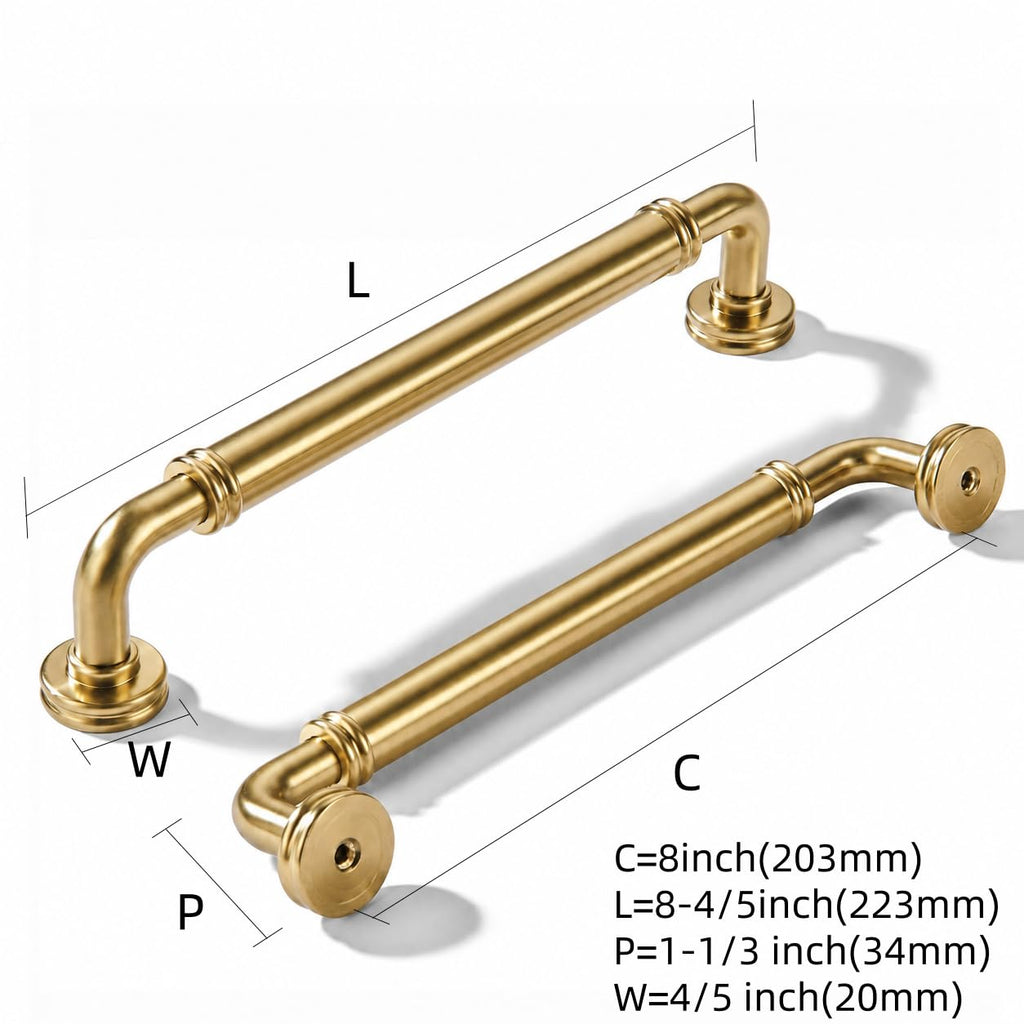 5 Pack 8 Inch Solid Zinc Alloy Champagne Bronze Cabinet pulls