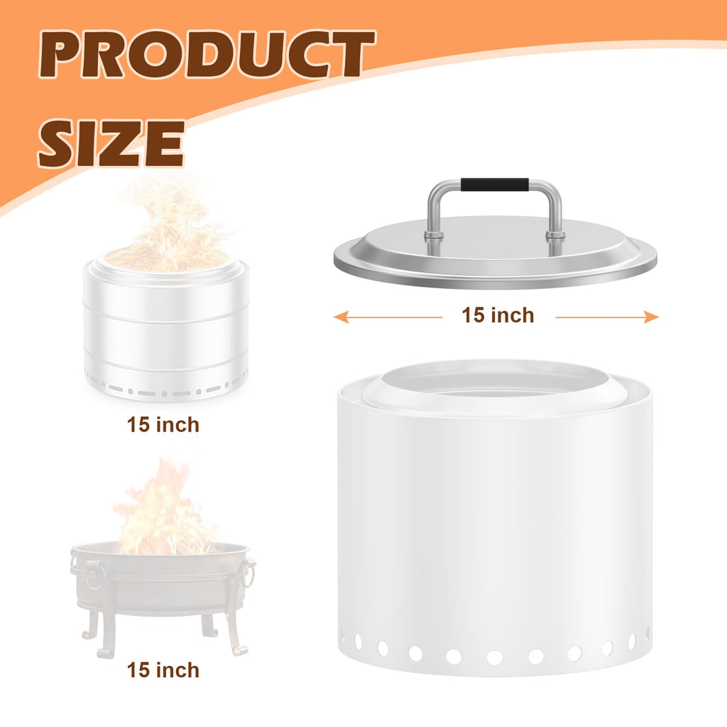 Fire Pit Lid for Ranger 15" Accessories, Round Fire Pit Cover for Lid Ranger 2.0/1.0, Stainless Steel Lid with Handle