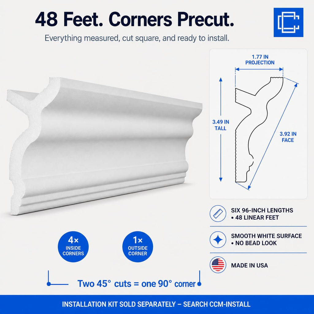 Engel LED Foam Molding Kit, 48 Ft 3.5in, Precut Corners