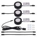 Wired LED Puck Lights Kit 2.68" Wide 3000K, 120V Plug-in or Hardwired Installation with Recessed or Surface Mounted