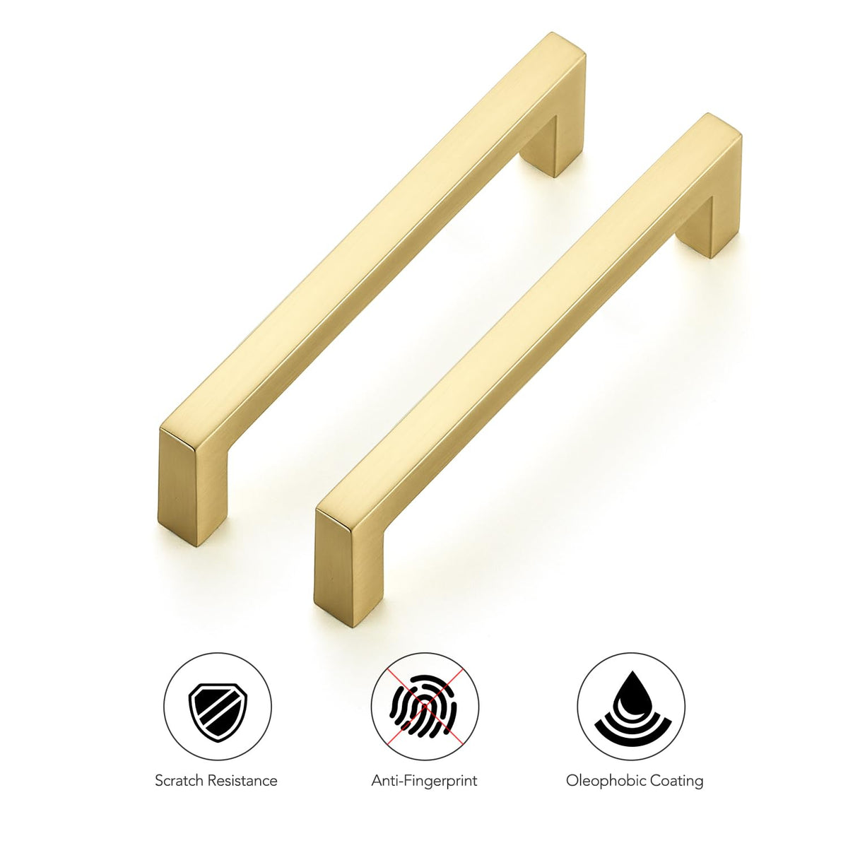 Brushed Gold Cabinet Handles Solid Cabinet Pulls 3-3/4 Inch 20 Pack