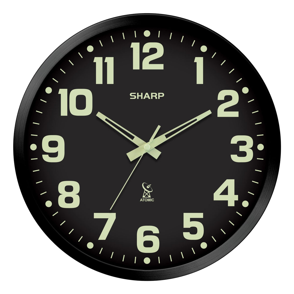 Inspired Nelson Style 12-Inch Atomic Wall Clock, Battery Operated, Glow in Dark