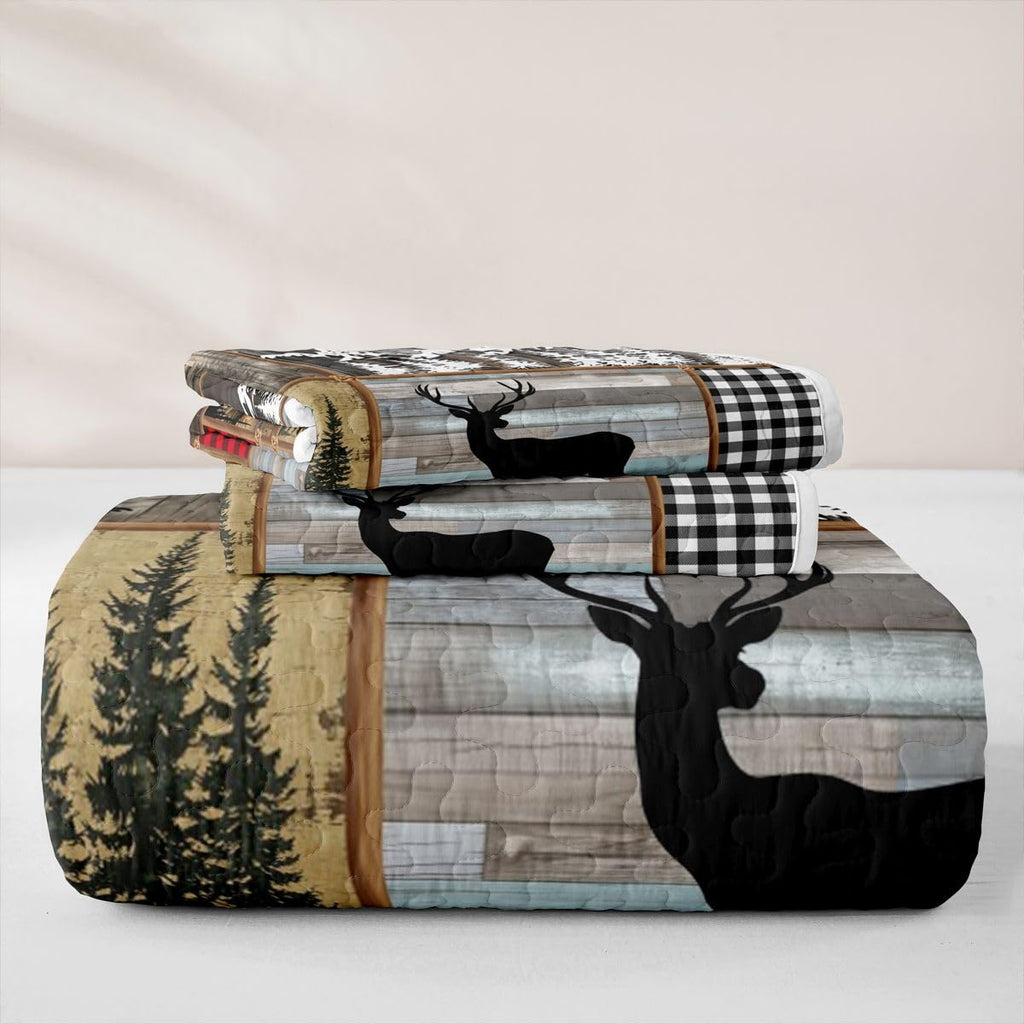 Vintage Rural Bear Deer Quilts