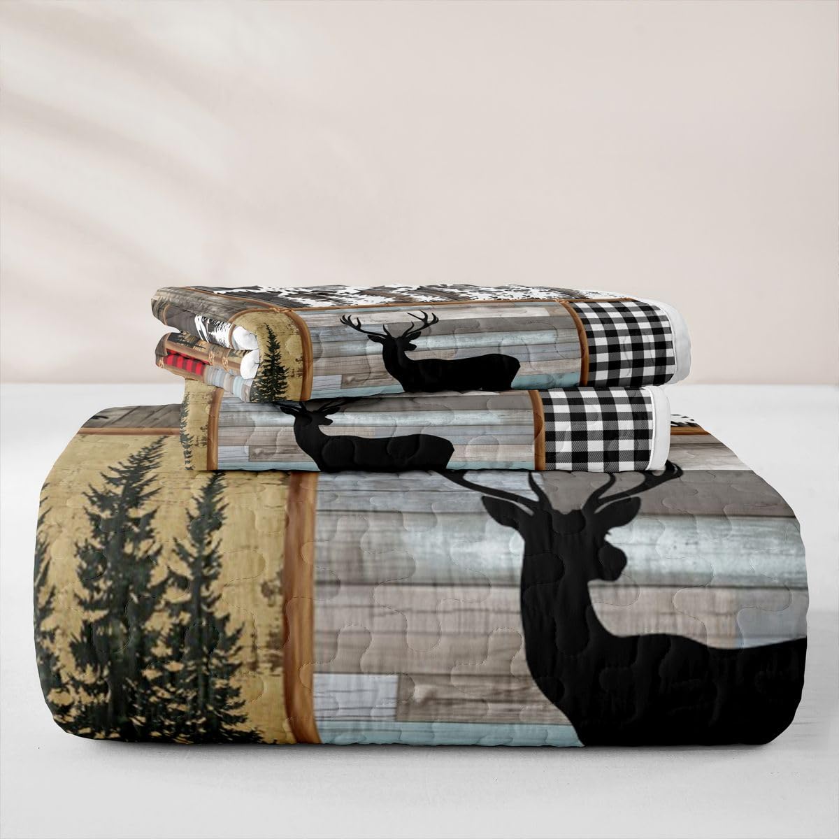 Vintage Rural Bear Deer Quilts