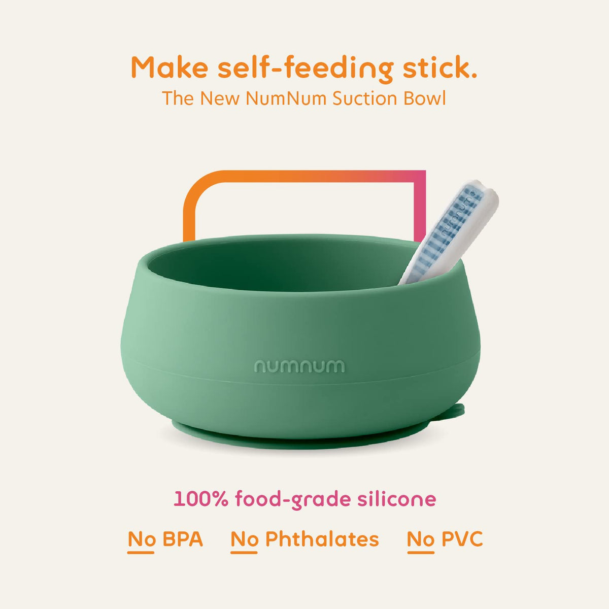 Baby Suction Bowl & Spoons Set 4+ Mo, Green/Blue