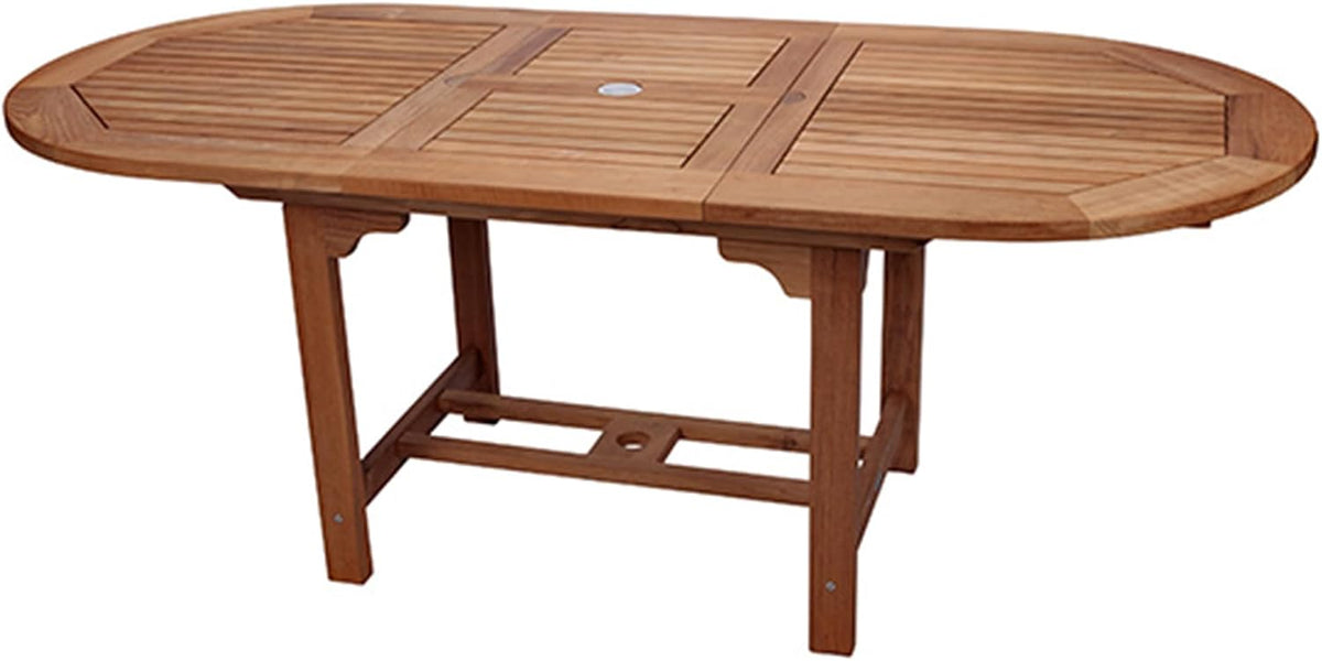 Oval Family Expansion Teak Table, 72/96-Inch