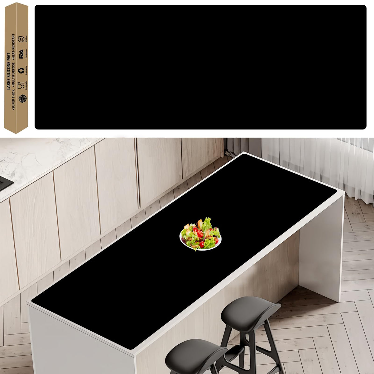 Extra Large Silicone Mat 78.7''x23.6''(200cmx60cm), Large Silicone Mats Counter, Multipurpose Heat Resistant Mat