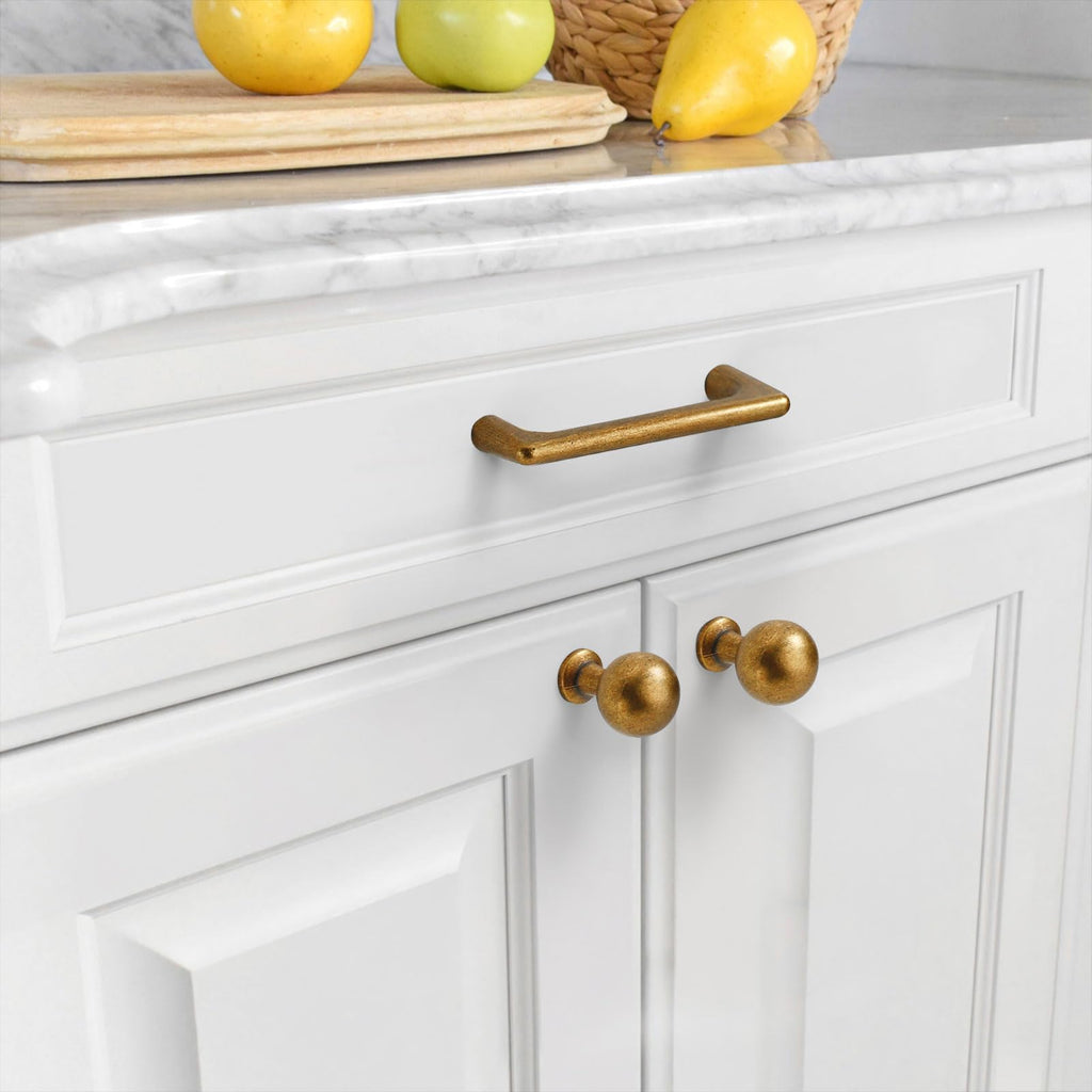 6 Pack 3 Inch(76mm) Antique Brass Cabinet Pulls Vintage Retro Cabinet Handles Cupboard Handles Kitchen Cabinet