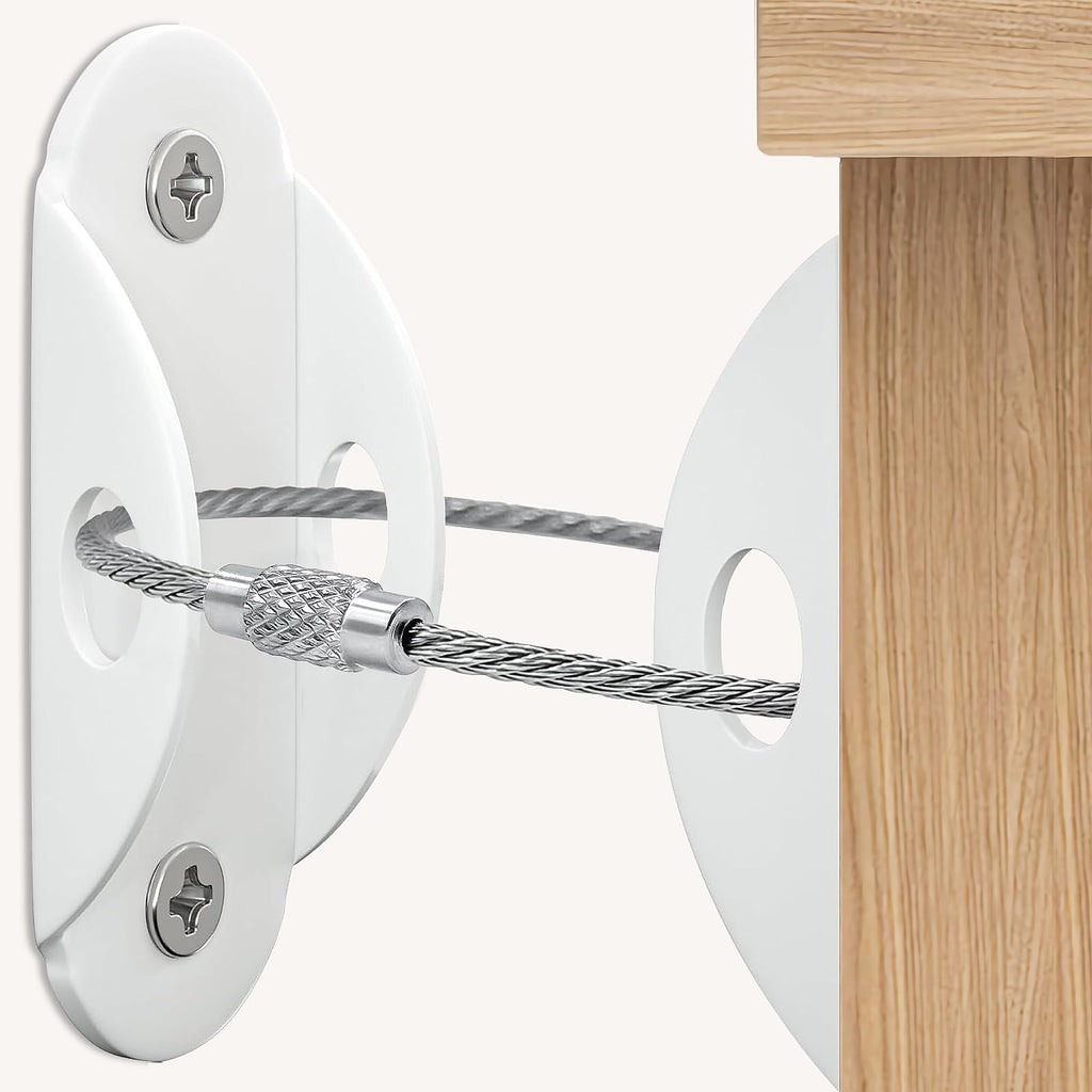 Furniture Anchors (16 Pack) for Baby Proofing, Anti Tip Furniture Anchor Securing 420lbs Tension Earthquake Resistant