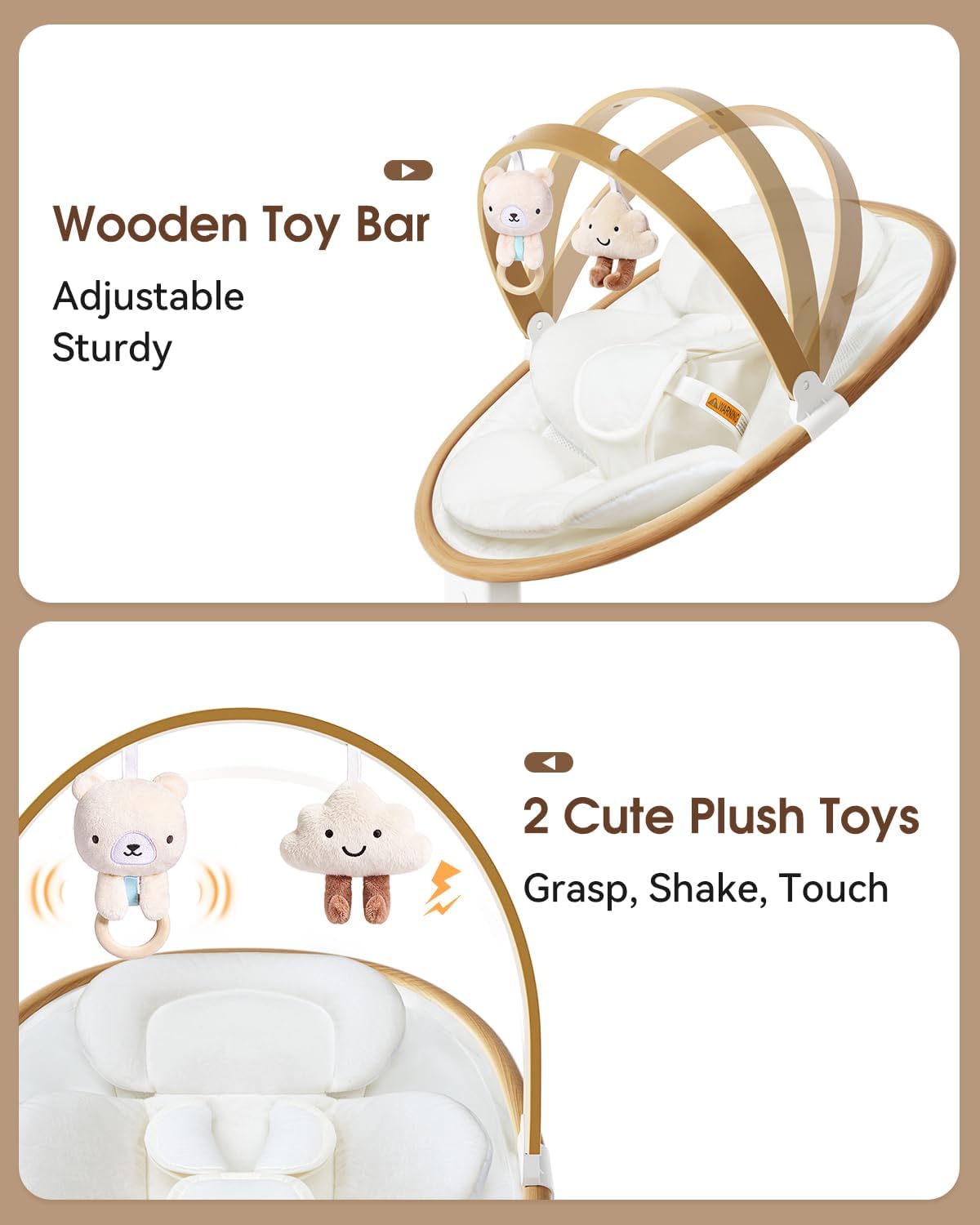 Swings for Infants, Electric Infant Swing with 5 Speed Modes, White
