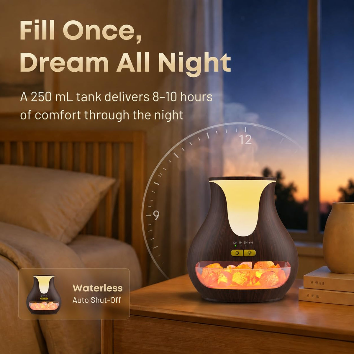 Essential Oil Diffuser, Flame Diffuser with Himalayan Salt