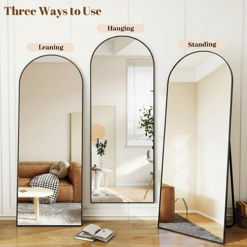 86x40 Arched Full Length Mirror, Floor Mirror with Stand