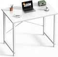 32 Inch Office Small Computer Desk Modern Simple Style Writing Study Work Table Bedroom - Wood White