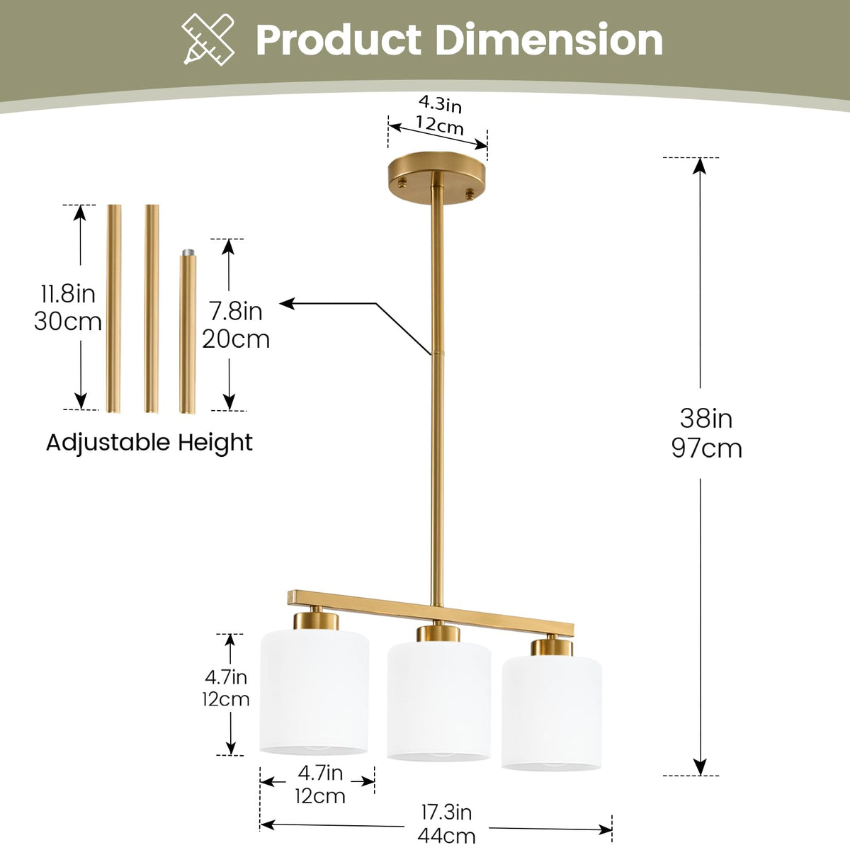 Brushed Gold Kitchen Island Lighting