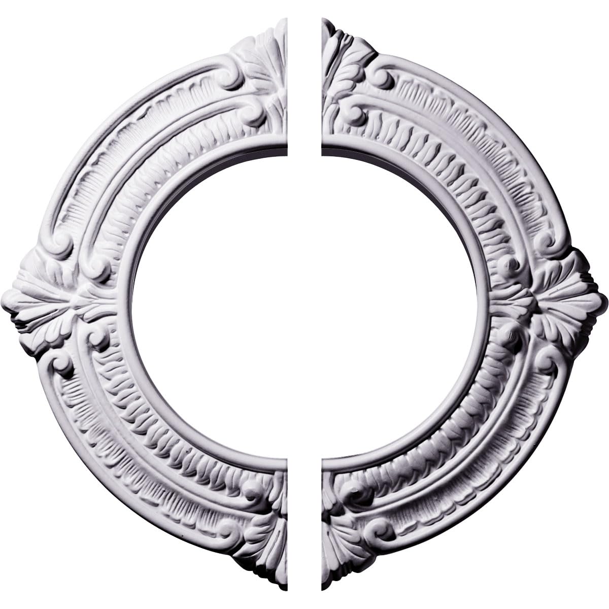 11 1/8"OD x 6 1/8"ID x 5/8"P Benson Ceiling Medallion, Two Piece (Fits Canopies up to 6 1/8")