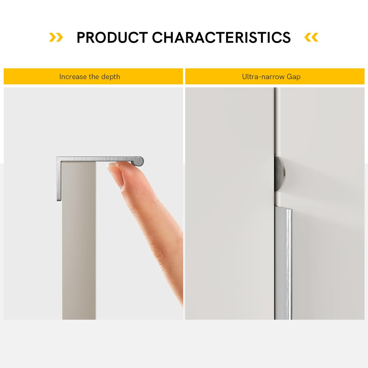 Drawer Handles Brushed Nickel Cabinet Pulls 10 inch 10 Pack, Finger Pulls for Cabinet Edge Pulls, Aluminum Alloy