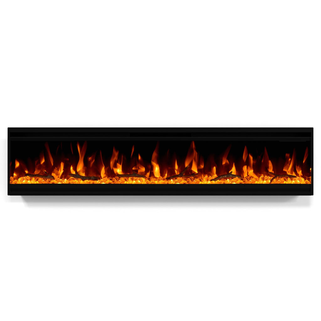 50 inch Electric Fireplace, 4.3" Ultra-Thin Electric Fireplace Inserts, Ultra-Narrow Frame, Wall Mounted and Recessed