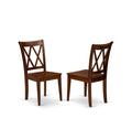 West Furniture CLC-ESP-W Clarksville Dining Room Chairs - Double Cross Back Wood Seat Chairs, Set of 2, Espresso